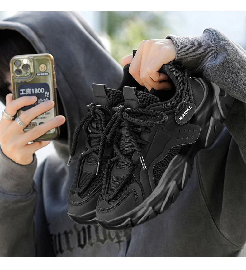 Men's Shoe Breathable Thick Soled Casual Sneakers