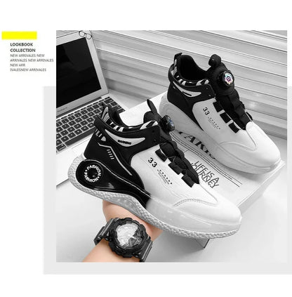 Men's Sneakers with Swivel Buckle, Comfortable, Non-slip, with Laces, Durable, for Outdoor Activities