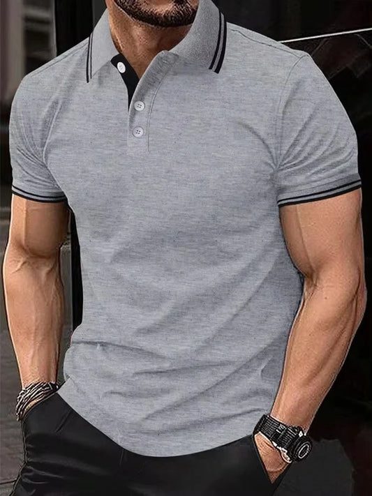 New Solid Color Lapel POLO Shirt