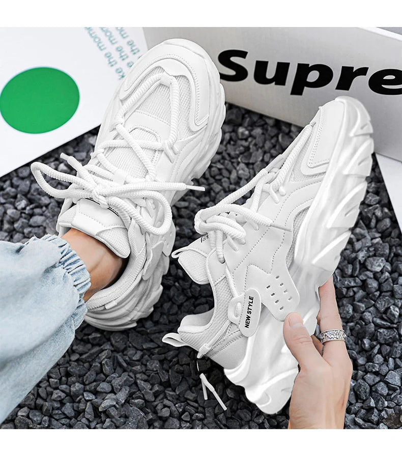 Men's Shoe Breathable Thick Soled Casual Sneakers