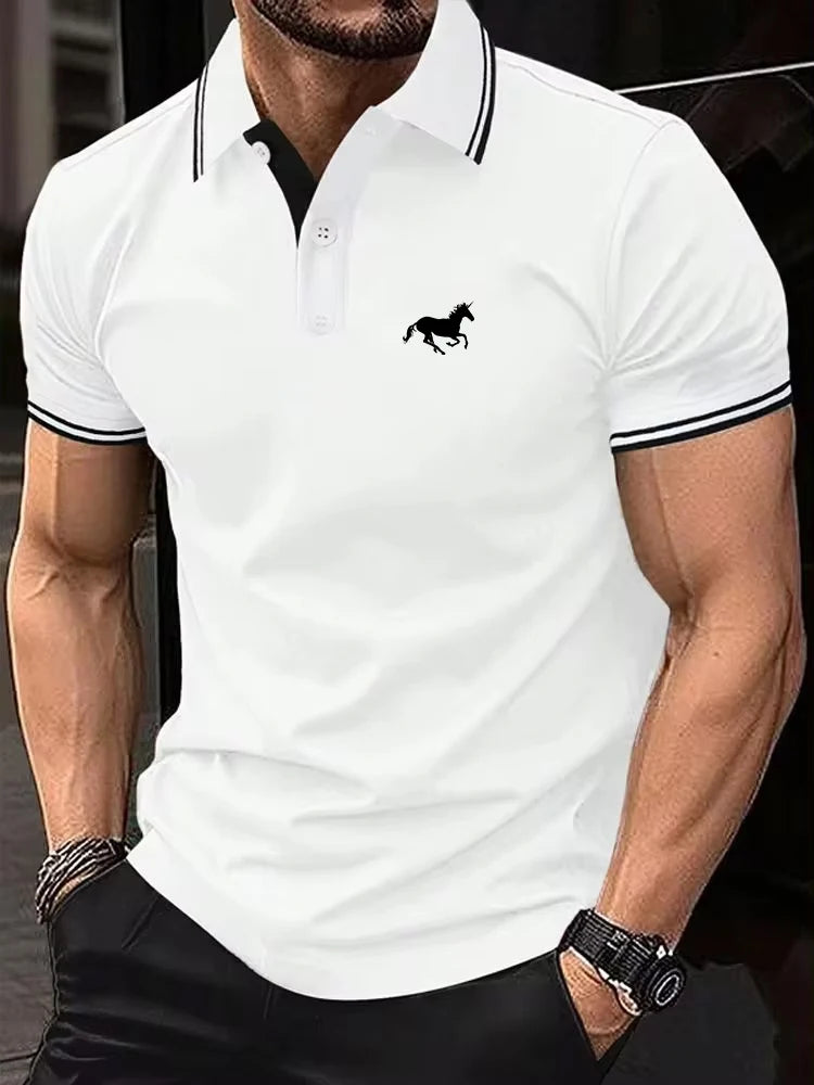 New Men's T-shirt Classic Short sleeved Polo Shirt