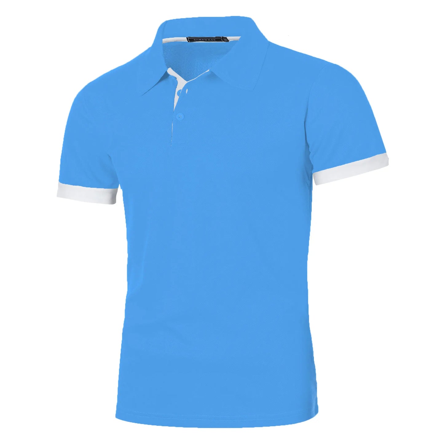 Men's short sleeve color matching fashion with men's lapel short sleeve