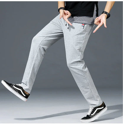 Elastic Waist Sweatpants Cotton Trousers