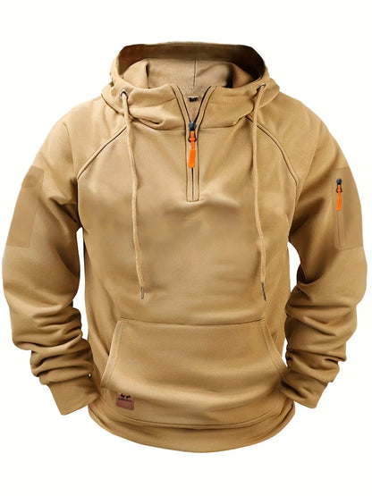 New high-quality men's zipper multi-pocket hoodies