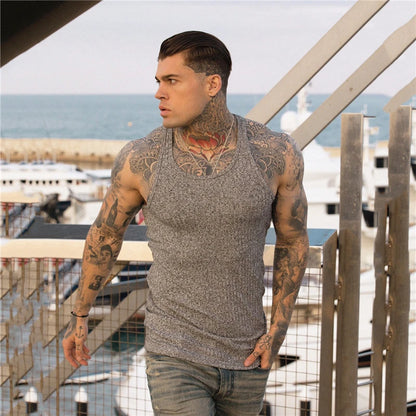 Men's Ribbed Muscle Fit Tank Top – Sleeveless Cotton Undershirt