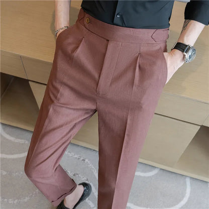 90% Linen 10% Cotton Suit Pants Naples Breathable
