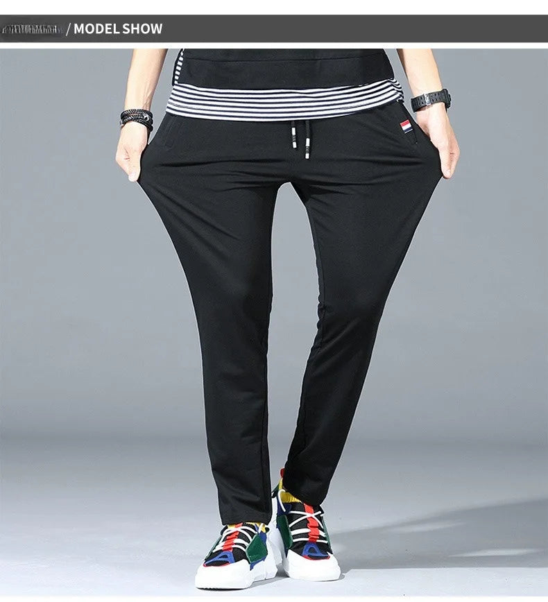 Elastic Waist Sweatpants Cotton Trousers