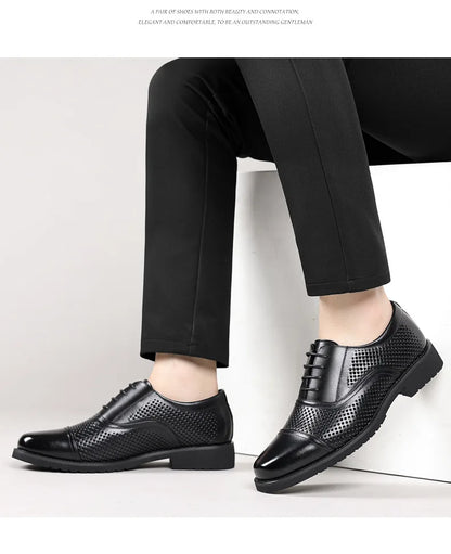 Breathable Hallow New Designer Cow Leather Shoes