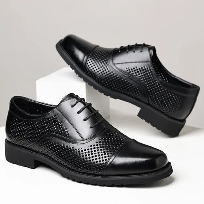 Breathable Hallow New Designer Cow Leather Shoes