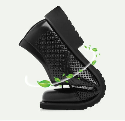 Breathable Hallow New Designer Cow Leather Shoes