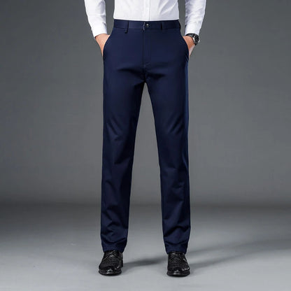 Men's lightweight business casual pants with micro elasticity