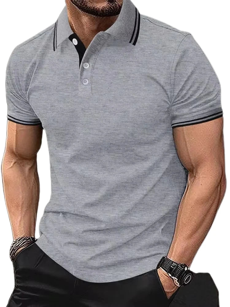 New Solid Color Lapel POLO Shirt