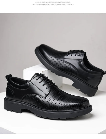 Summer Hallow Breathable Platform Leather Shoes
