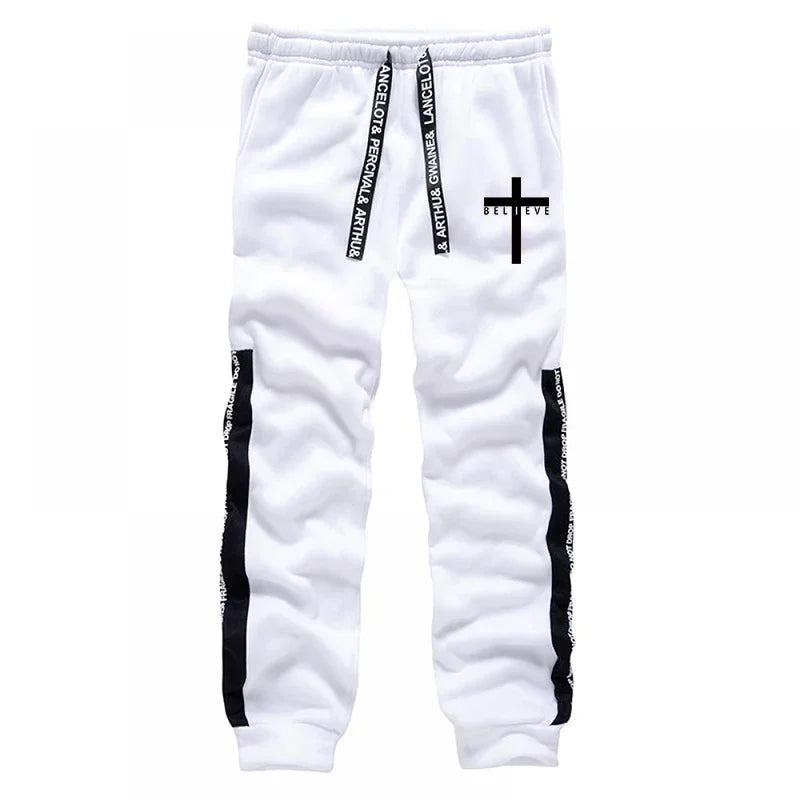 Cross Printed Male Hooded Sweatshirts