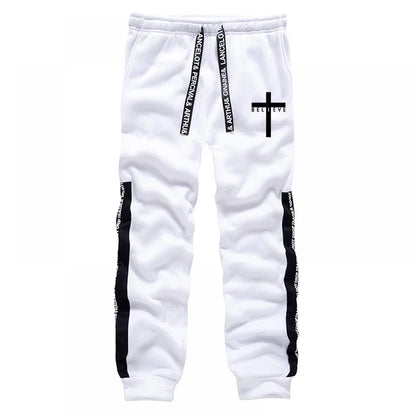 Cross Printed Male Hooded Sweatshirts