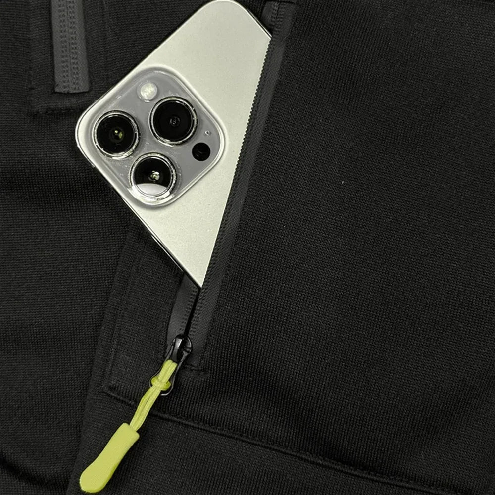 Men's new digital printed sports multi-zipper long-sleeved hoodie