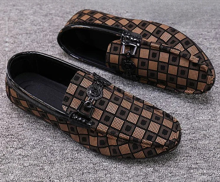 Leather Shoes for Men Round Toe Non Slip and Waterproof Loafers