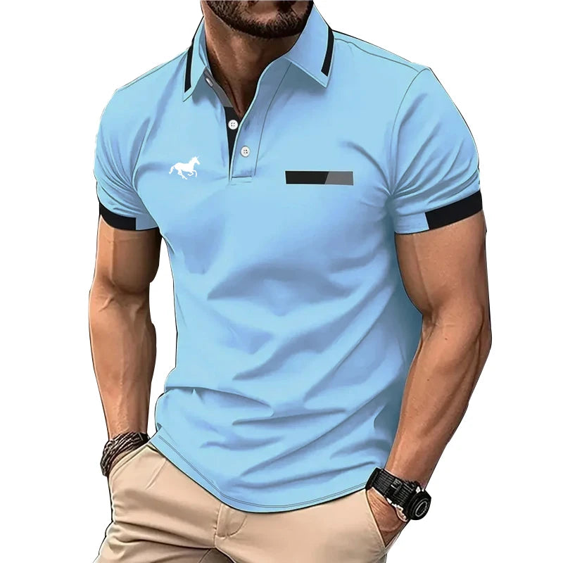 Short Sleeve Fashion Slim Fit Polo Shirt 100% Polyester