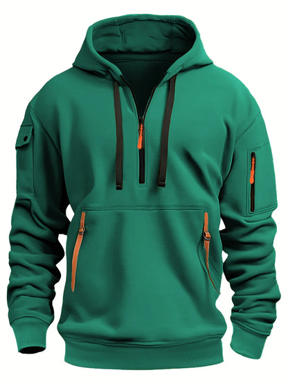 Originality 1/4 Zip up Autumn Winter Men Fashion Hoodie