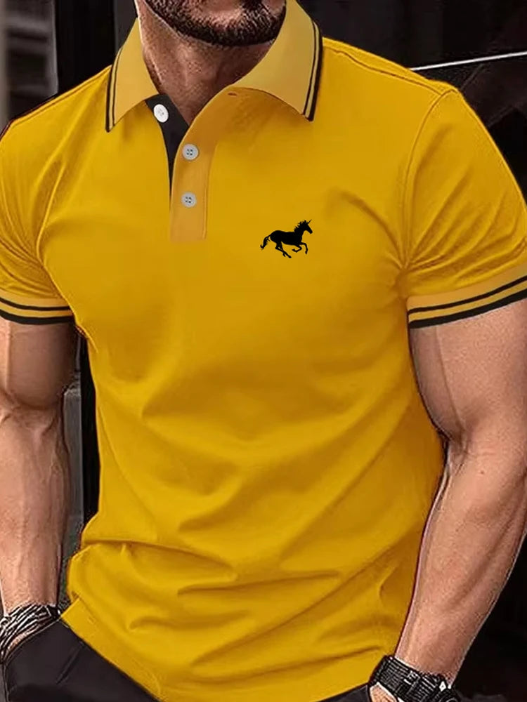 New Men's T-shirt Classic Short sleeved Polo Shirt