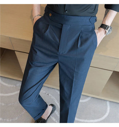 90% Linen 10% Cotton Suit Pants Naples Breathable