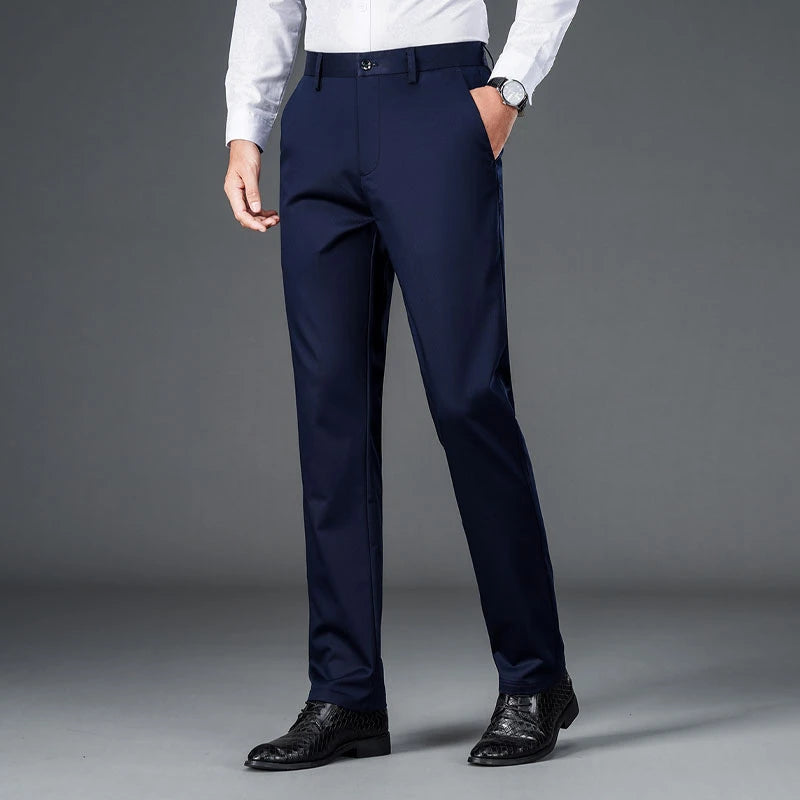Men's lightweight business casual pants with micro elasticity