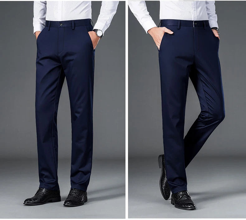 Men's lightweight business casual pants with micro elasticity