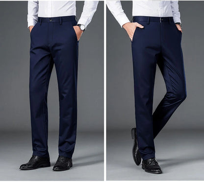 Men's lightweight business casual pants with micro elasticity