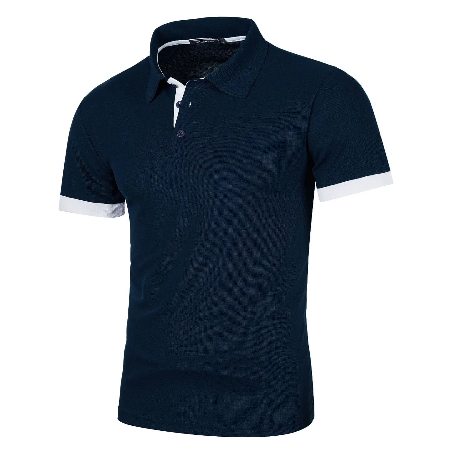 Men's short sleeve color matching fashion with men's lapel short sleeve