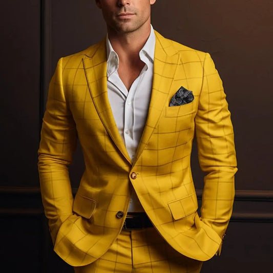 Men Suit Coat Formal Business Style