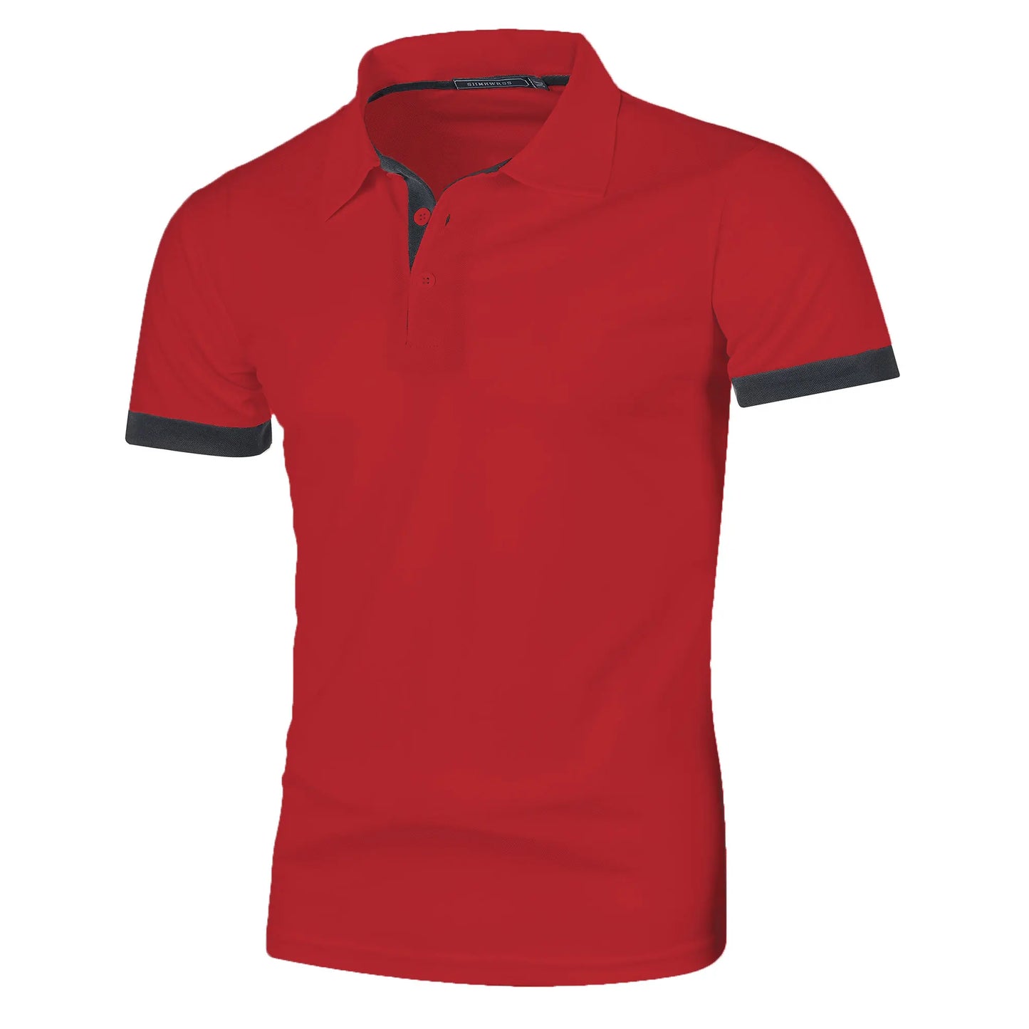 Men's short sleeve color matching fashion with men's lapel short sleeve