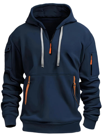 Originality 1/4 Zip up Autumn Winter Men Fashion Hoodie