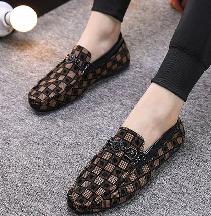 Leather Shoes for Men Round Toe Non Slip and Waterproof Loafers