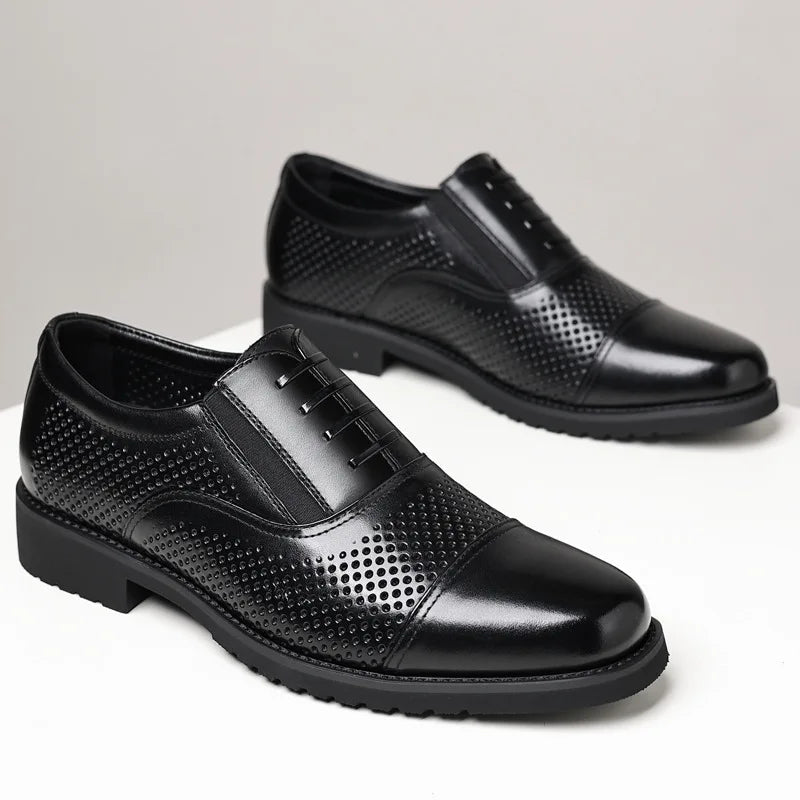 Breathable Hallow New Designer Cow Leather Shoes