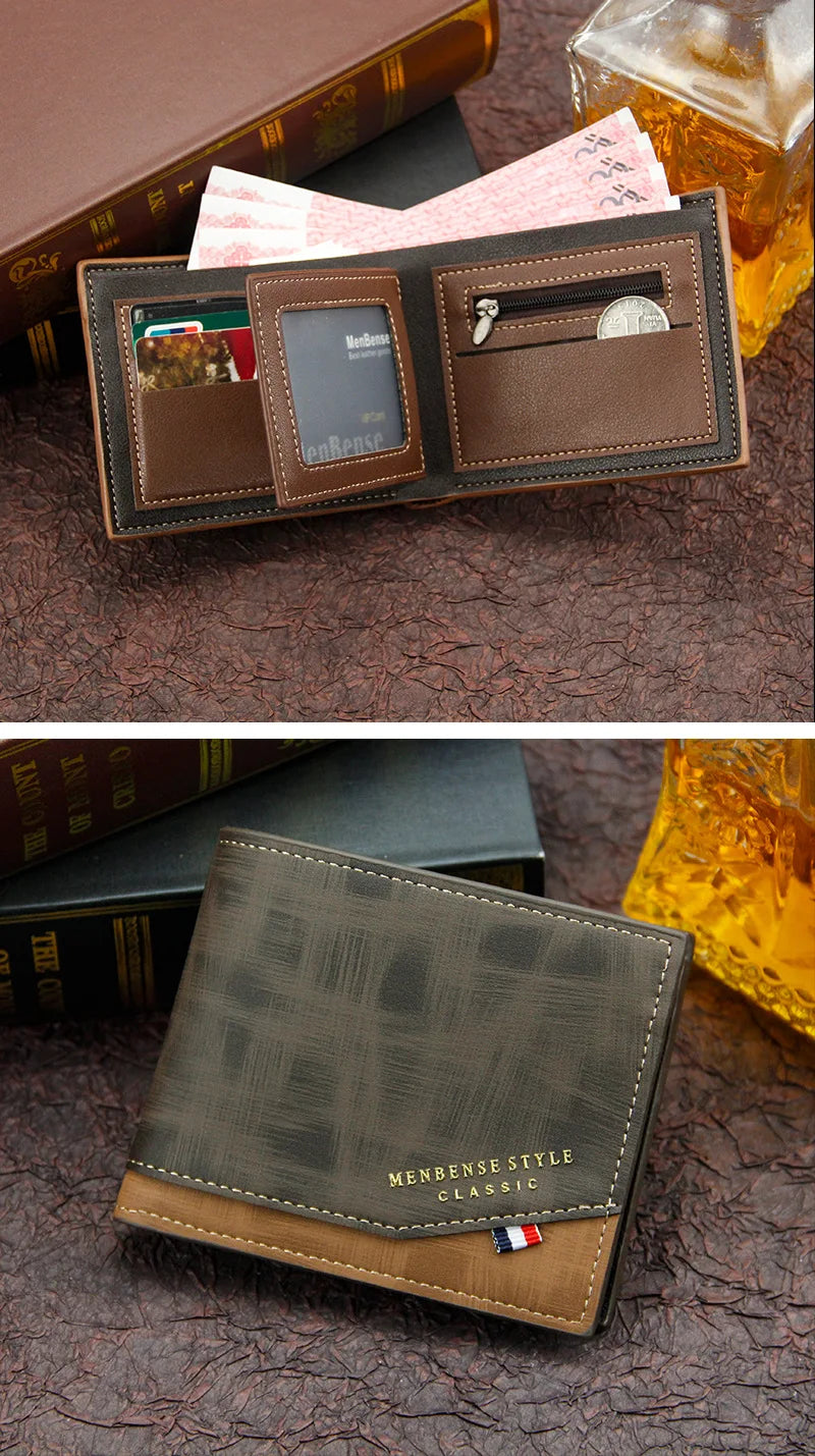 Short Men Wallets Slim Classic Coin Pocket Photo Holder