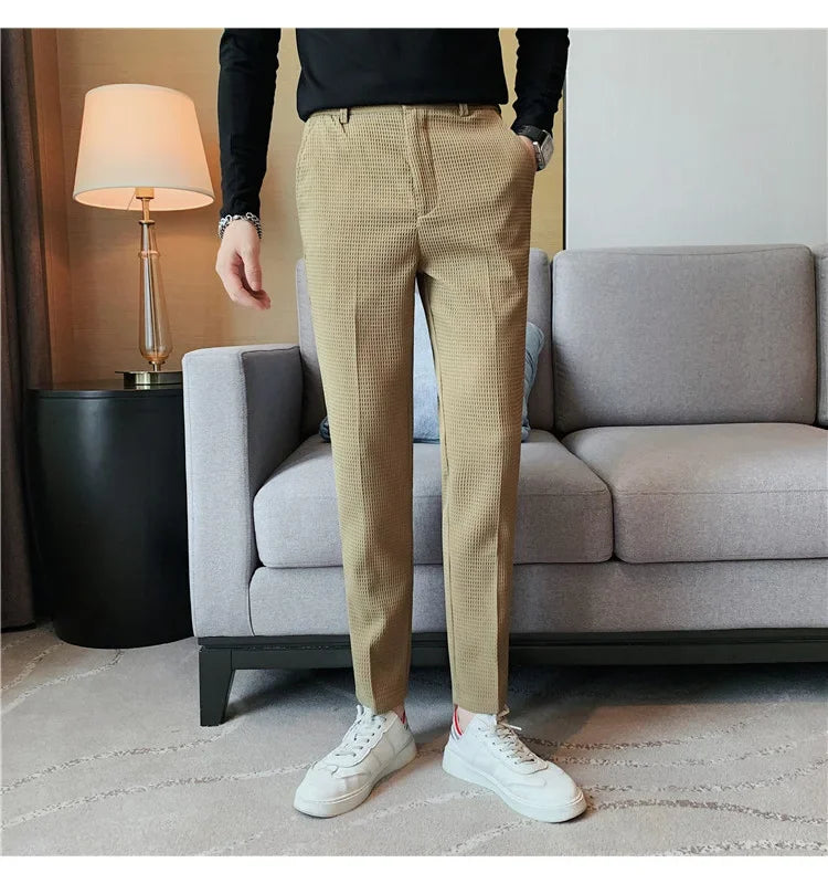 Casual Business Straight-leg Pants For Summer Lightweight Breathable