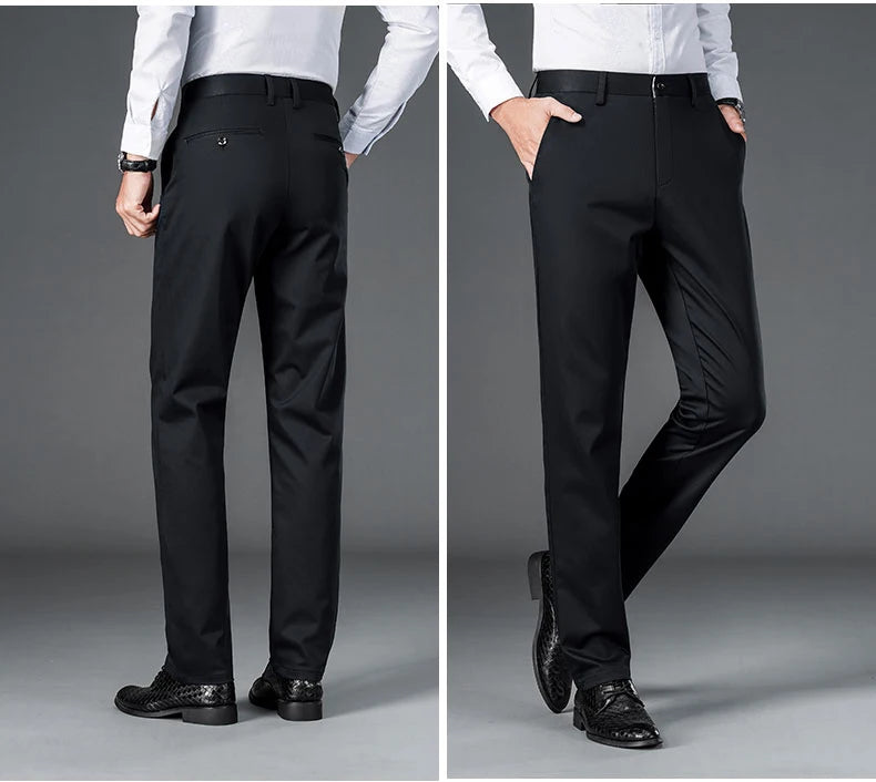 Men's lightweight business casual pants with micro elasticity