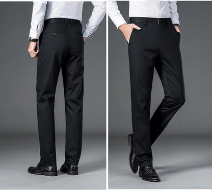 Men's lightweight business casual pants with micro elasticity
