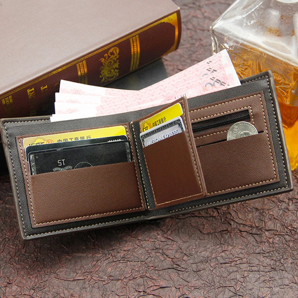 Short Men Wallets Slim Classic Coin Pocket Photo Holder