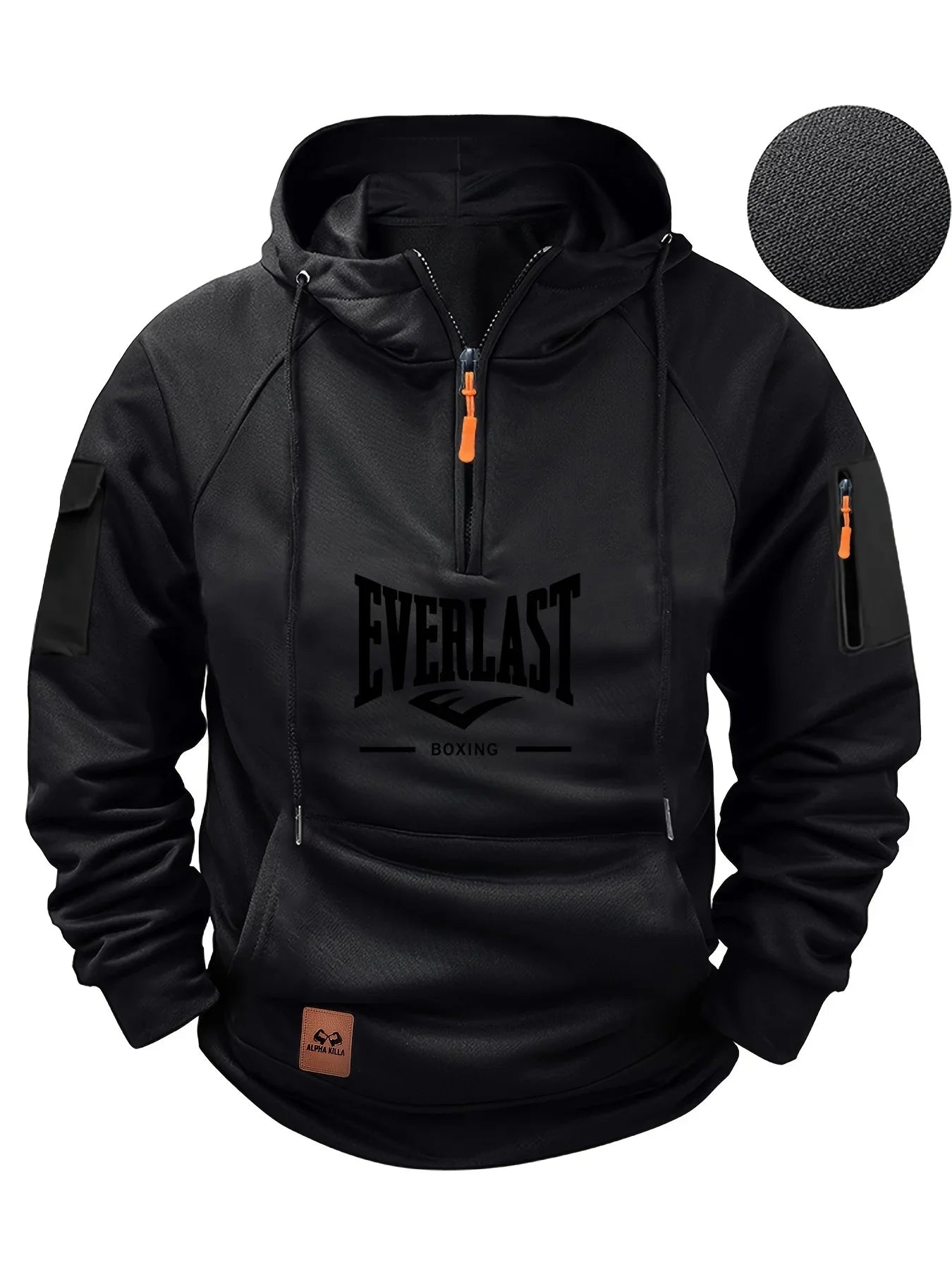 New high-quality men's zipper multi-pocket hoodies