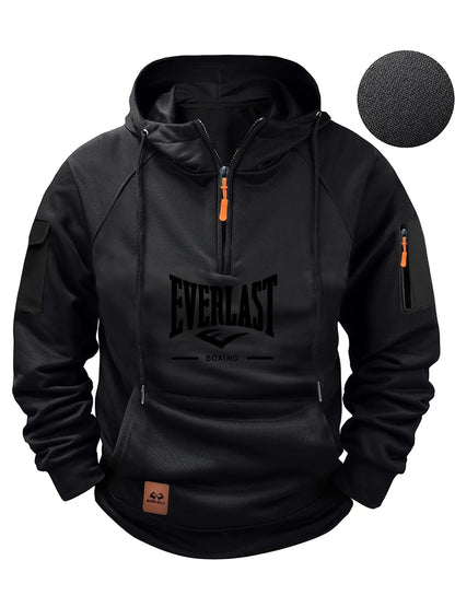New high-quality men's zipper multi-pocket hoodies