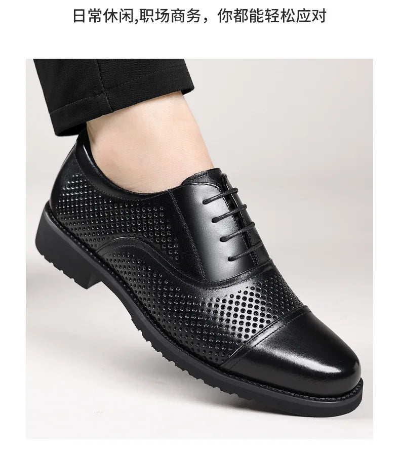 Breathable Hallow New Designer Cow Leather Shoes