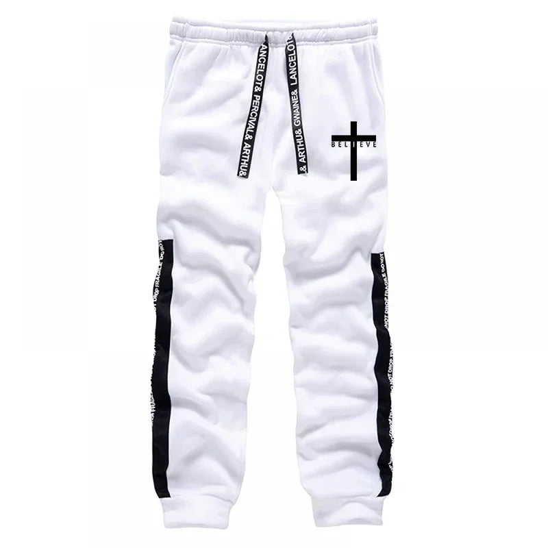 Cross Printed Male Hooded Sweatshirts