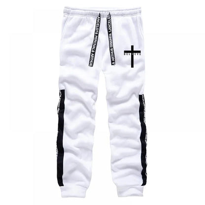 Cross Printed Male Hooded Sweatshirts