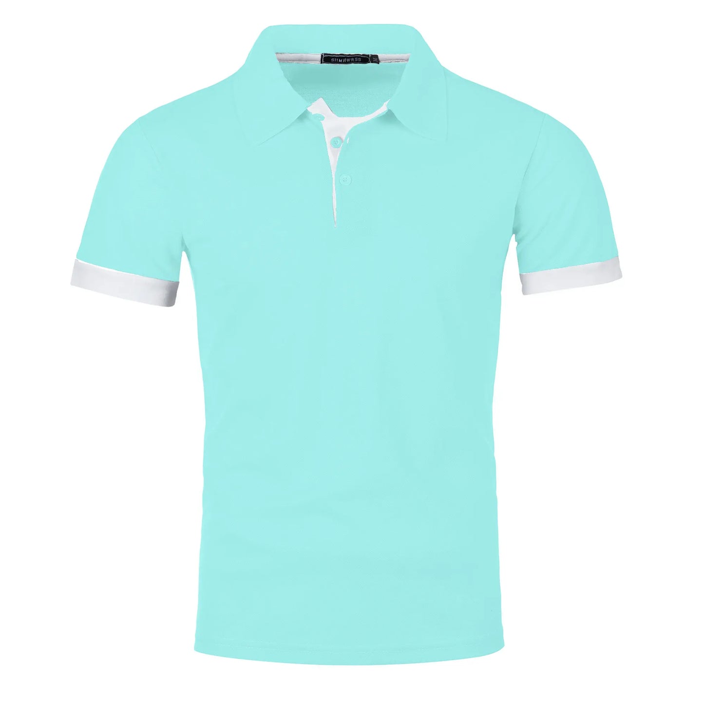 Men's short sleeve color matching fashion with men's lapel short sleeve