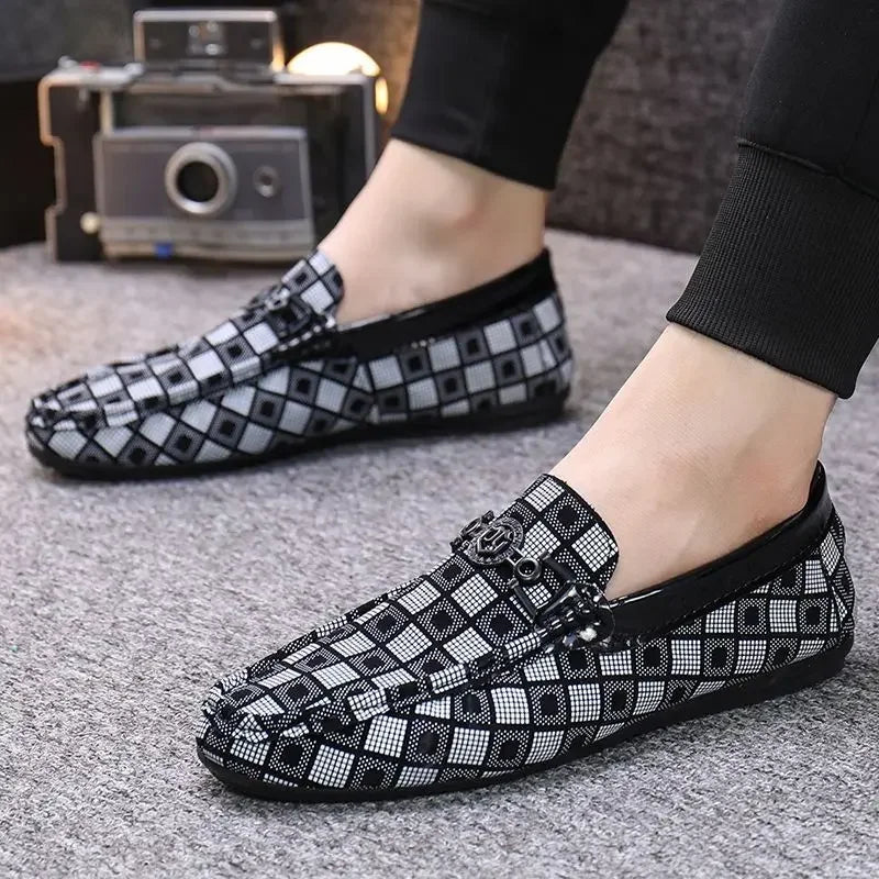 Leather Shoes for Men Round Toe Non Slip and Waterproof Loafers