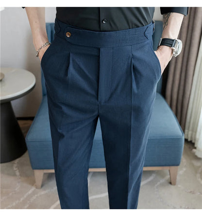 90% Linen 10% Cotton Suit Pants Naples Breathable