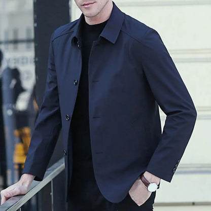 Men Outerwear Elegant Men's Mid Length Business Coat