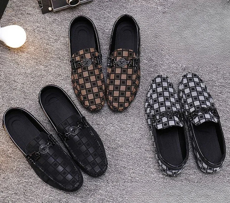 Leather Shoes for Men Round Toe Non Slip and Waterproof Loafers