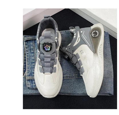 Men's Sneakers with Swivel Buckle, Comfortable, Non-slip, with Laces, Durable, for Outdoor Activities